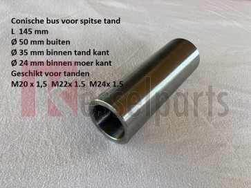 Lasbus conisch voor spitse tand balenprikker M20 M22 M24