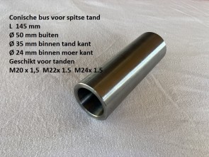 Lasbus conisch voor spitse tand balenprikker M20 M22 M24